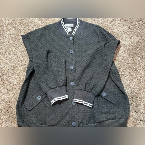 Vintage Bay Club Made USA Gray XL Button Cardigan Sweater Mr Rogers Pockets - Picture 12 of 12